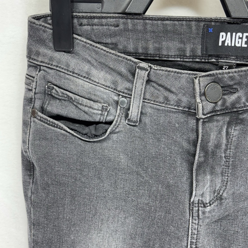 PAIGE Women Verdugo Ankle Jeans 27 Grey Skinny Stretch Mid-Rise Denim